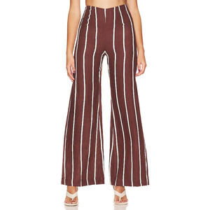 Faithfull The Brand 'La Plage De Mau' Brown Linen Pant Size XS